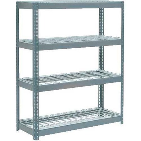 Global Industrial 4 Shelf, Extra HD Boltless Shelving, Starter, 48inW x 24inD x 72inH, Wire Deck B2296904